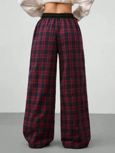 Plaid Wide Leg Pants with Drawstring Waist OutfitFlow